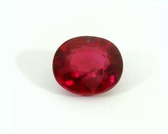 Naturlig rhodolitgranat 1,43 ct röd oval slipad lös ädelsten 6 x 6 mm