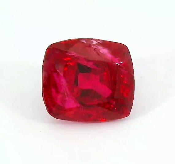 Natural Burma Spinel  0.61crt |  Cushion Cut, 4x4mm  | Vibrant Red Loose Gemstone | Fine Jewelry Stone.