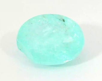 Turmalina Paraiba de Mozambique natural de 1,21 crt, piedra preciosa suelta cortada de 7 x 5 mm.