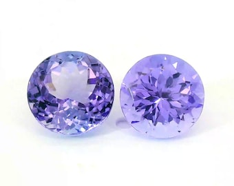 3.10cts NATURAL TANZANITE Pair|Round Cut| Loose Gemstone|December Birthstone