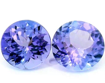 2.74cts NATURAL TANZANITE Pair|Round Cut| Loose Gemstone|December Birthstone