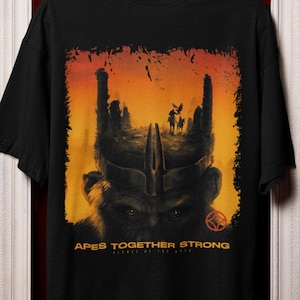 Planet of the Apes Unisex Tee, APES TOGETHER STRONG Movie Quote Fan Shirt, Monkey Buff Gift, Post Apocalyptic Tee, Vintage Cult Film Merch