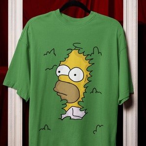 Homer Simpson In The Bushes Shirt, Funny Tee, Cartoon T-Shirt For Comedy Fans, Cartoon Lover Gifts, The Simpsons Fan Merch, Simpsons Apparel
