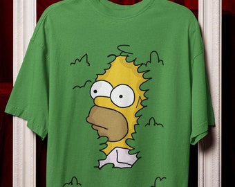 Homer Simpson In The Bushes Shirt, Funny Tee, Cartoon T-Shirt For Comedy Fans, Cartoon Lover Gifts, The Simpsons Fan Merch, Simpsons Apparel