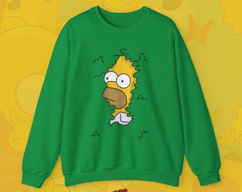 The Simpsons Sweatshirt, Homer Simpson In The Bushes Shirt, Funny Homer Pullover, Cartoon Sweatshirt For Comedy Fans, Cartoon Lover Gifts
