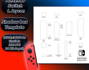 Modelo de impressão da caixa de sombra para desmontagem do Joy-Con do interruptor esquerdo