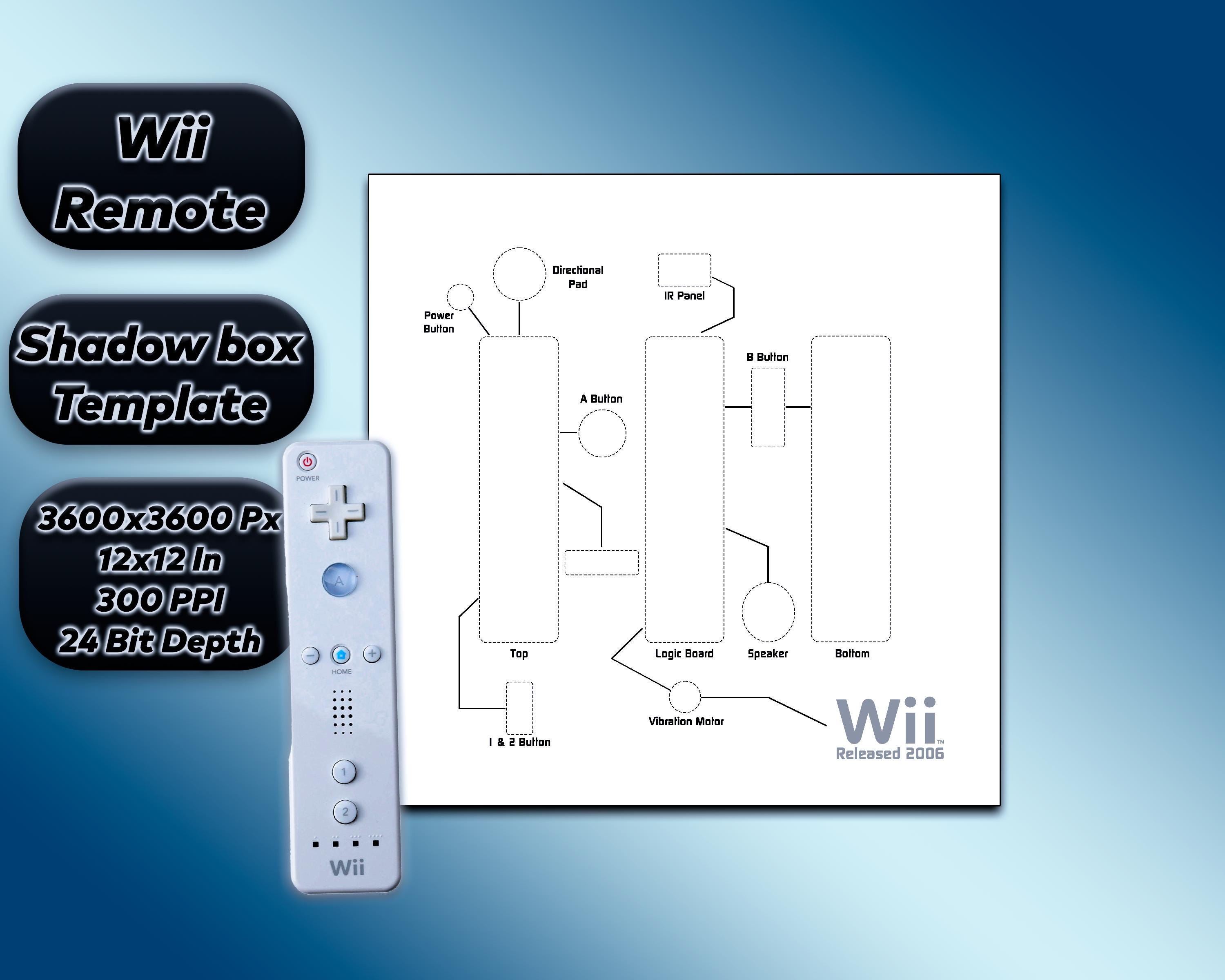 Wii リモコン分解シャドーボックステンプレート - Etsy 日本