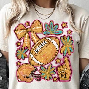 Boho Floral Football Png, Football png, Football Game Day Png, Football Fall Autumn Png, Touchdown Season Png, Football Coquette Bow png
