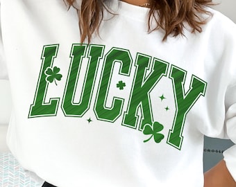 PNG de la suerte, letras de trébol del Día de San Patricio, diseño de sublimación verde irlandés