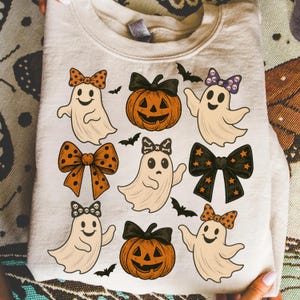 Cute Ghost Png, Pumpkin Png, Coquette Halloween Bow Design, Spooky Season Png, Aesthetic Halloween Png, Halloween Mama Png, Trendy Halloween