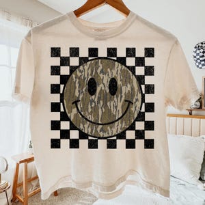 Retro Checkered Camo Smile PNG, Hunting shirt Design, Camo Mama Png, Coquette Hunting Sublimation Designs, Retro Camo Hunting Design Png image 7