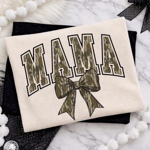 Camo Mama Bow PNG, Hunting Design, Camouflage Sublimation