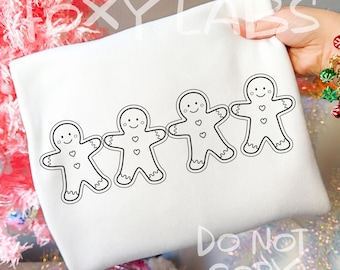 Gingerbread Man Christmas PNG, Cozy Winter Holiday Design, Retro Xmas Cookie Sublimation Design