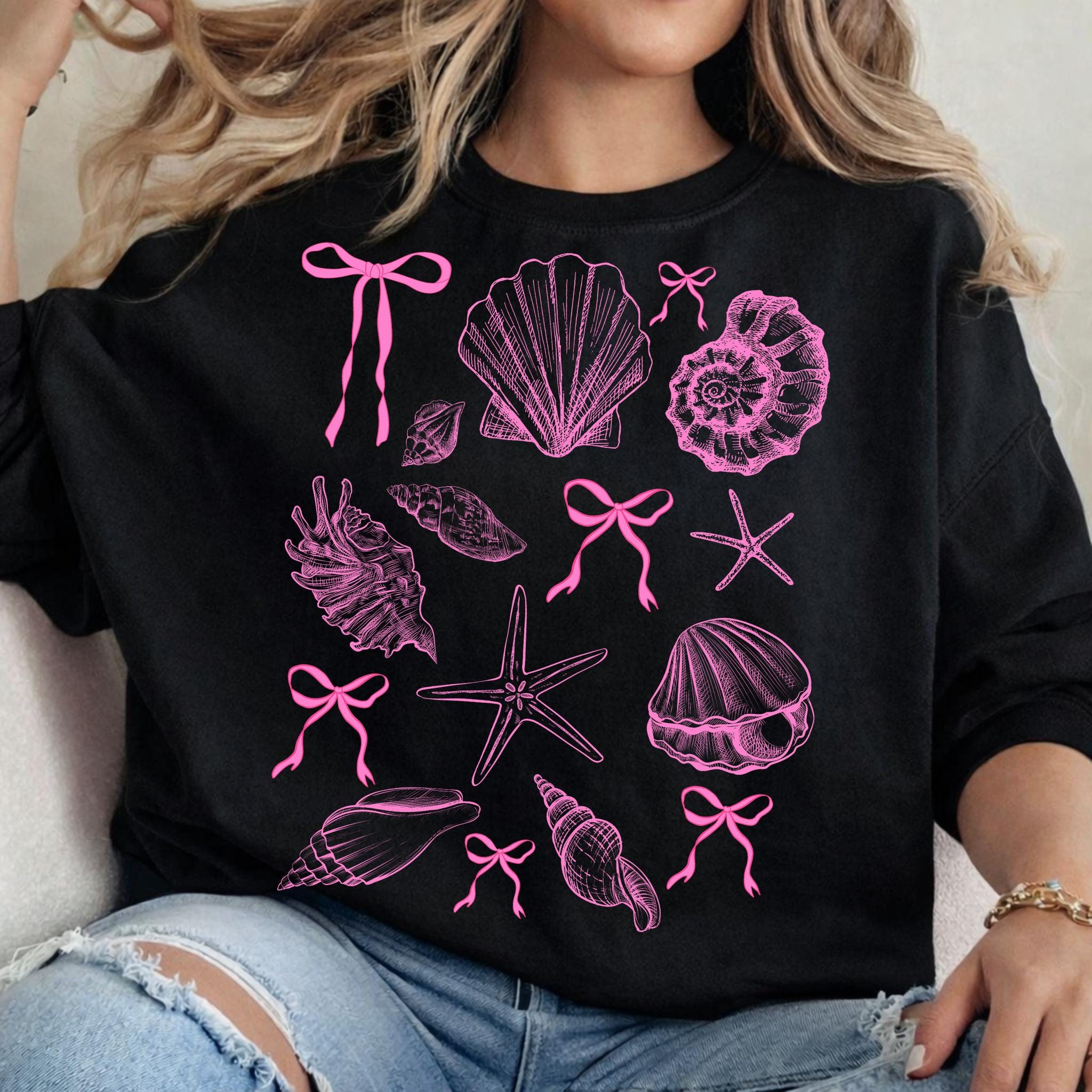 Coquette Seashell Bow PNG, Pink Coastal Shell Clipart, Beach Aesthetic ...