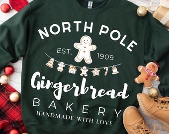 North Pole Gingerbread Bakery PNG, Christmas Gingerbread Png, Gingerbread Png, Xmas cookie, Holiday Christmas Shirt, Merry Christmas Png