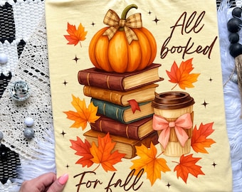 Tout est réservé pour l'automne en PNG, Design de livres d'automne chaleureux, Club de lecture et de café, Sublimation pour la saison de la lecture
