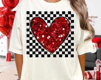 Checkered Glitter Valentines Day Coquette Png, Retro Valentines Png, Valentine Heart Png, Girls Valentine Png, Single girls Png, Mama Png