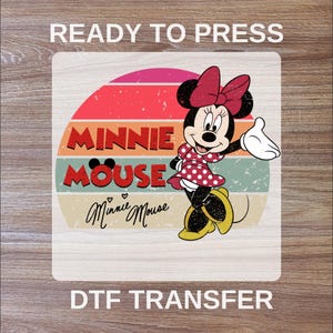 Retro Disney DTF Transfer, Mickey Mouse Ready To Press, Minnie Mouse High Quality, Heat Transfer, Disneyland Ready For Press, Full Color,