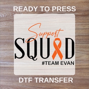 Custom Leukemia Squad DTF Transfer, Support Team Ready To Press, Cancer Awareness DTF Print, High Quality, Iron On Heat Transfer