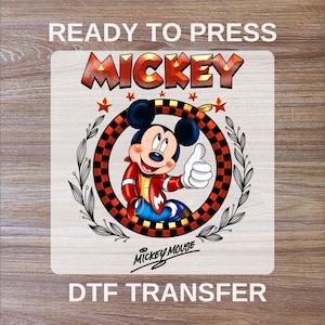 Disney Mickey DTF Transfer, Mickey Mouse Ready To Press, Disneyland DTF Print, Disney High Quality, Heat Transfer, Mickey Iron On Transfer