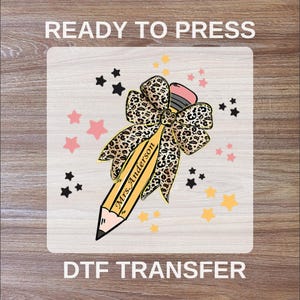 Custom Teacher Name Gift  DTF Transfers, Personalized Teacher Ready To Press,  High Quality,  Heat Press, Iron On Transfers, Crew Full Color