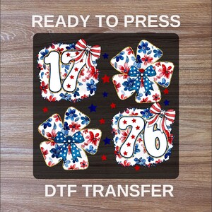 1776 4th Of July DTF Transfers, Coquette American Girl Ready To Press, High Quality Prints, Flower Bow USA  Ready For Press, Heat Transfer