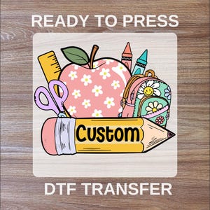 Custom Teacher DTF Transfers, Personalized School Ready To Press, Customized Name DTF Print, High Quality, Heat Transfer, Iron On Transfer