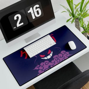 Gaming Gengar Desk Mat Anime Desk Pad Mousepad XL Extra Large Mouse Pad, Gaming Mouse Pad, Keyboard Mat, Deskmat, Deskpad Gamer Gift For Him