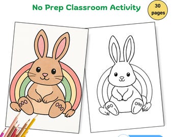 Bunny Coloring Pages for Kids - Printable Spring Activity - Fun Easter Coloring Sheets