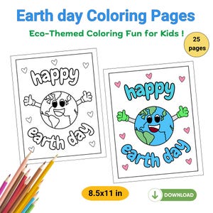 happy earth Day coloring Pages and Worksheets–Printable Kids Activities-Eco-Friendly Educational Fun -Homeschool and Classroom-Earth Day PDF