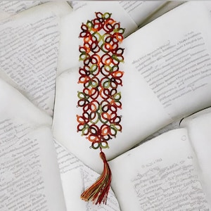 Tatted Lace Bookmark: Handmade Cotton Book Reader Gift