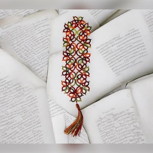 Tatted lace bookmark - cotton lace work bookmark - book readers - lace bookmark - variegate thread - gifts for book lovers - tatting
