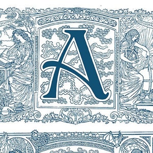 Letras manuscritas iluminadas, ilustrações clássicas, iniciais decoradas, letras vintage, alfabeto ilustrado, página para colorir para adultos