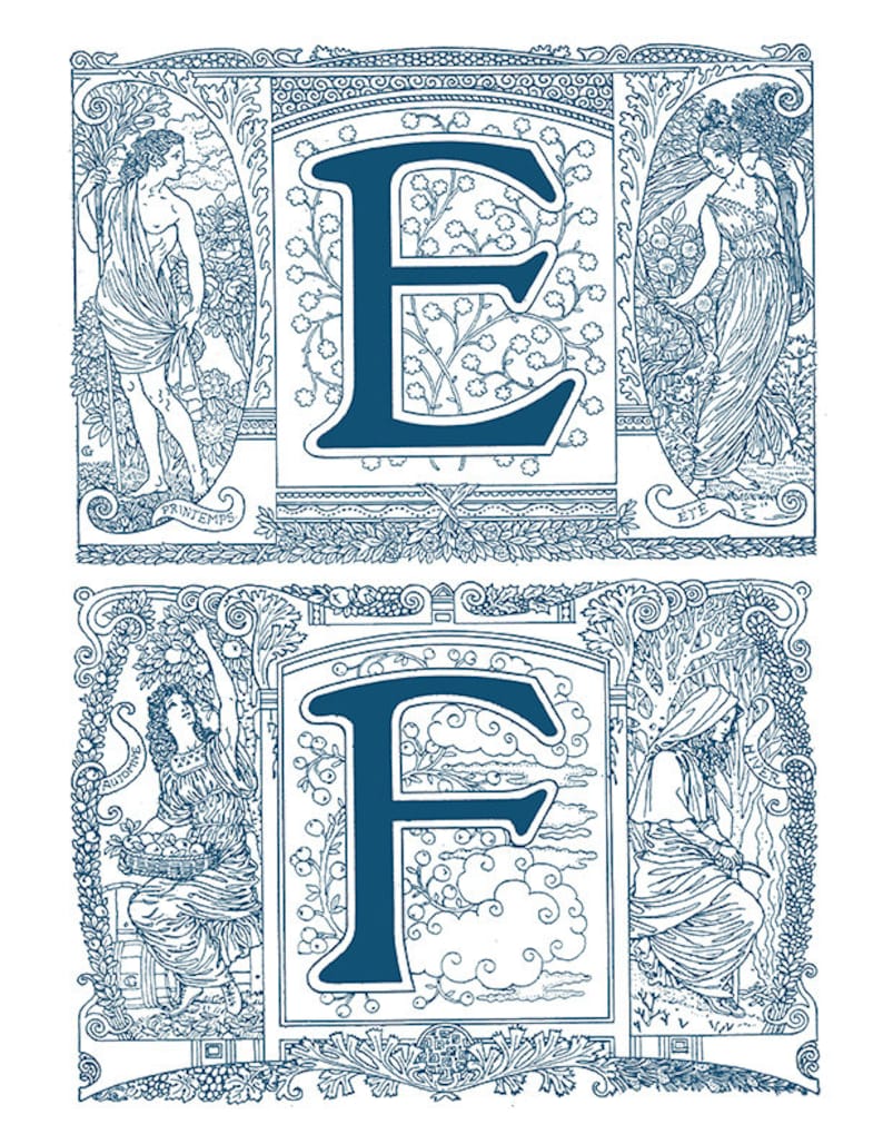 Illuminated Manuscript Letters Classic Illustrations Decorated Initials ...