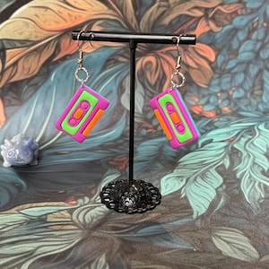 Retro Neon Cassette Earrings