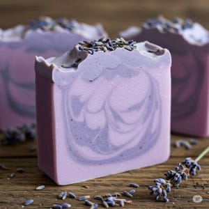 Handmade Natural Lavender Soap Bar Set of 2, Relaxing Floral Skincare with Plant Oils, Calming Vegan Cleanse, Gift for Her