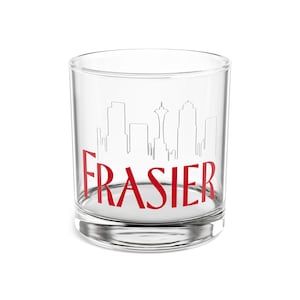 Vaso de whisky Frasier Rocks, 10 oz, espectáculo de Frasier, regalo de Frasier, grúa de Frasier, estoy escuchando, vaso de abanico de Frasier, espectáculo de salud, amante de Frasier,