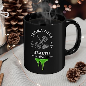 Tromaville coffee mug (11oz, 15oz) horror coffee tumbler, horror coffee mug, 80s horror movie mug, 80s horror fan