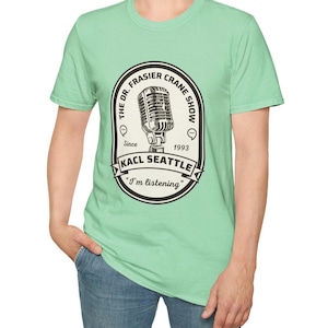 KACL SEATTLE skyline unisex tshirt, Frasier show, Frasier tshirt, Frasier gift, Frasier fan, im listening