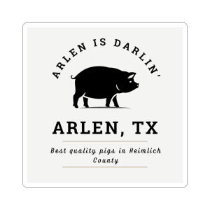 Arlen is darlin kiss cut sticker