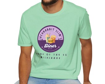 Jackrabbit Slims T-Shirt, pulp fiction tshirt, Quentin Tarantino movie, John travolta, 80s action movie tshirt