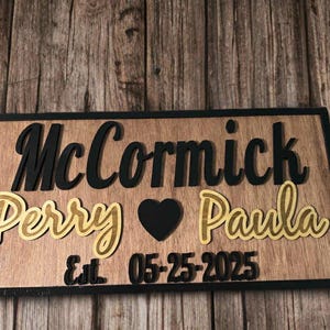 Personalized Wedding Gift Last Name Est Sign, Anniversary Gift, Engagement Gifts, Bridal Shower, Wood Wedding Sign, Name Heart Sign