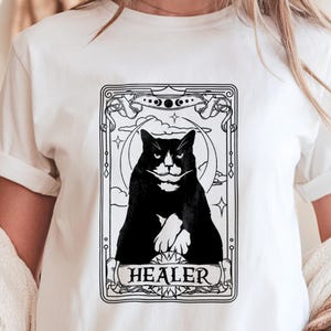 Couleurs réconfortantes, chemise de carte de tarot de chat, chemise de chat, chemise de chat drôle, chemise d'amant de chat, chemise de maman de chat, chemise de propriétaire de chat, cadeau pour maman de chat