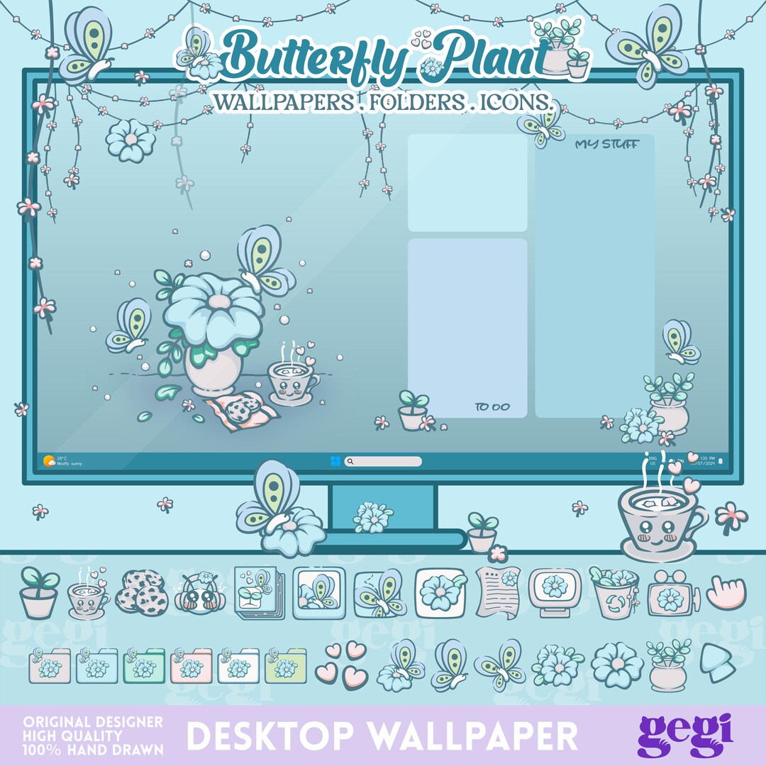 Butterfly Desktop Wallpaper Organizer Set: Computer Icons, Mouse Cursor ...