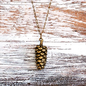 Pine Cone Necklace Large Pinecone Pendant Rustic Woodland Jewelry image 3