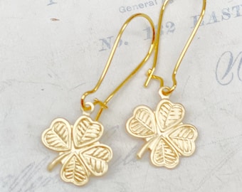 Lucky Shamrock Earrings St. Patrick's Day Earrings Little Four Leaf Clover Celtic Irish Good Luck Jewelry Lucky Charms