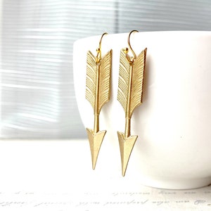 Gold Arrow Earrings Arrow Jewelry Gold Chevron Arrow Boho Arrow Jewelry Rustic Arrows