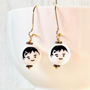 Ceramic Face Earrings Cute People Earrings Whimsical Friendship Earrings Cute Best Friend Gift
