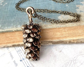 Pine Cone Necklace Large Pinecone Pendant Rustic Woodland Jewelry