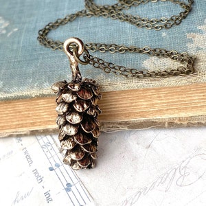 Pine Cone Necklace Large Pinecone Pendant Rustic Woodland Jewelry image 1